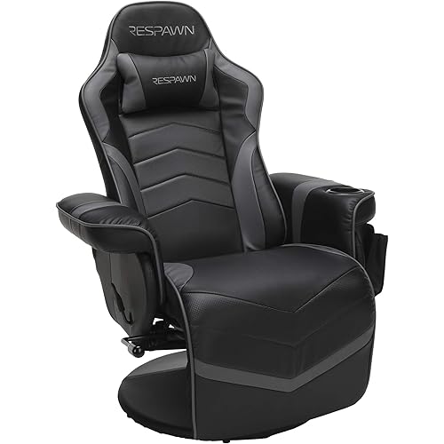 RESPAWN 900 Racing Style Gaming Recliner, Reclining Gaming Chair, in Gray RSP 900 GRY
