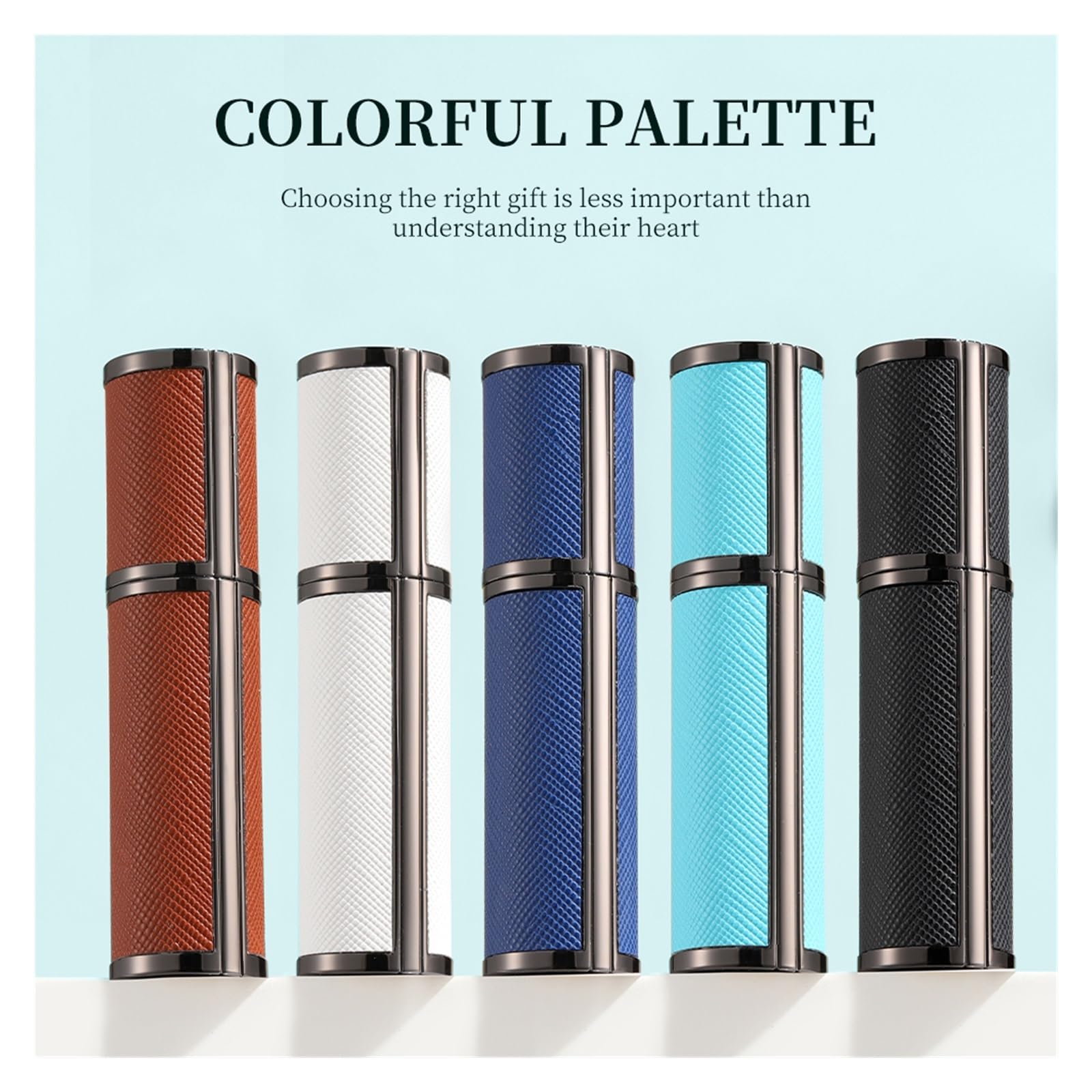 Frasco de perfume de cuero Botella de perfume cuero compacta portátil 5 ml | Pulverizador multiusos, atomizador vacío recargable for viaje, 1 unidad(Dark blue)
