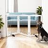 Dog Fence Indoor,Dog Gate Indoor for Doorway pet gate -3-Panel Freestanding, Hallways, House or Stairs -60x32-Inch Retractable Foldable Expandable Wood Pet by SFJC (White)