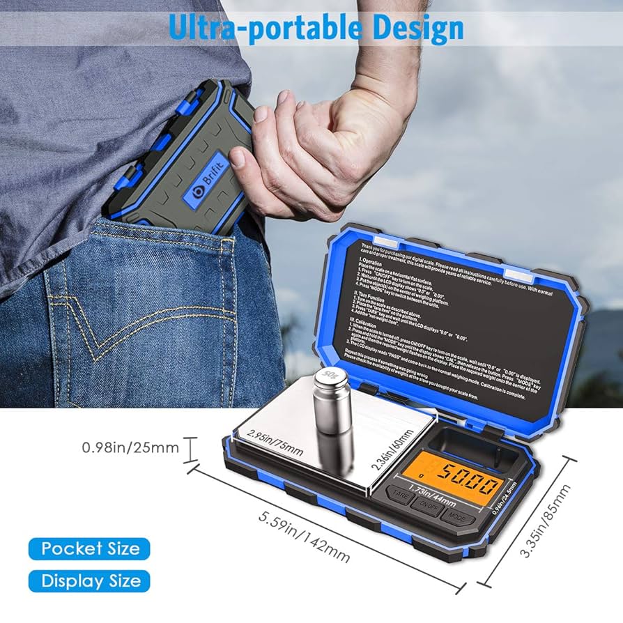 ORIXFORCE High Precision Pocket Scale 50g/0.001g, Jewelry Scale, Powder Scale, Scale For Weed