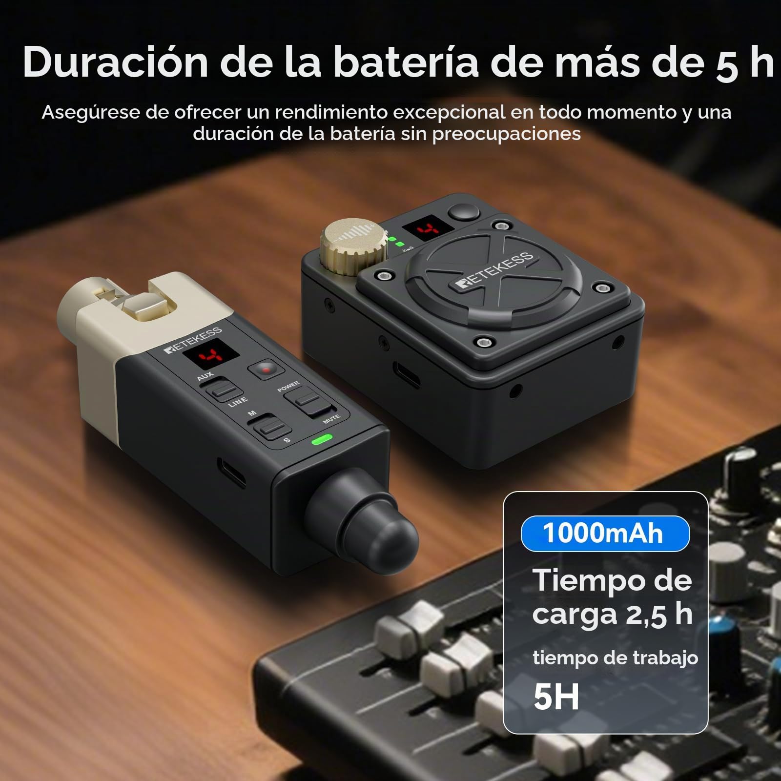Sistema de Monitorización Inalámbrico, Wireless In Ear Monitor（1-1） | Estéreo/Mono, 30 Metros, 2.4G con 8 Canales, Compacto y Portátil, Estudio y Presentaciones en Vivo