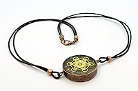 Vista 4 de Metatron's Cube Merkaba Orgone Pendant with Olivine Peridot
