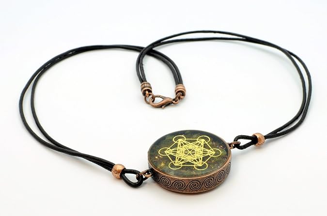 Metatron's Cube Merkaba Orgone Pendant with Olivine Peridot