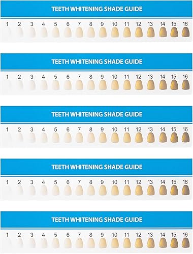 Framendino, Paquete de 20 dientes para blanquear la sombra de la guía de papel de los dientes de blanqueamiento de la sombra para el cuidado oral