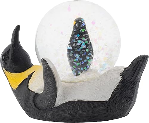 Elanze Designs Figura mágica de pingüino de cuello amarillo para mamá y pollito de mesa, mesa de noche, figurita en miniatura de 1.772 pulgadas