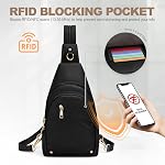 SYTRAH Sac anti-vol pour femmes, RFID Sac à dos en écharpe convertible, Sac à poitrine en harpe transversale