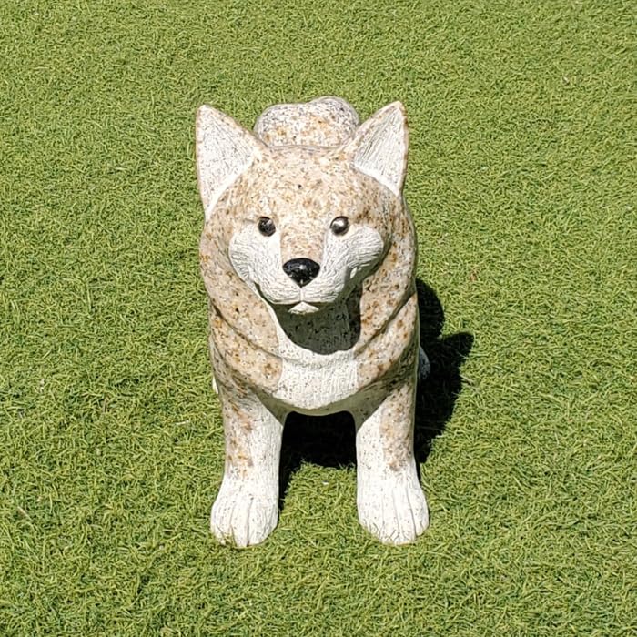 Amazon.co.jp: 犬の石彫刻品です♪【柴犬】 石の置物 犬のオーナメント