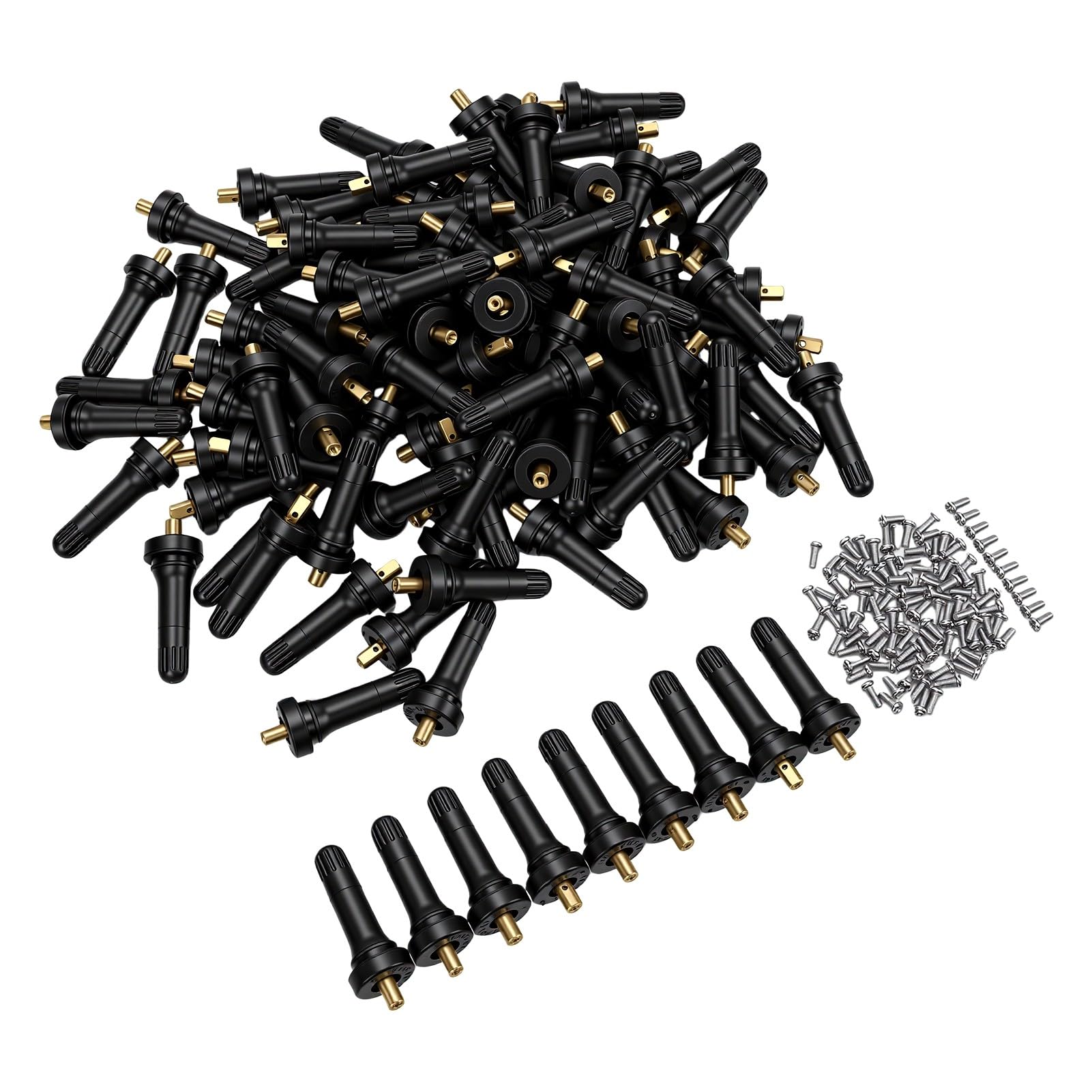 Paquete de 100 Vástagos de Válvula de Neumático, Kit de Vástago de Válvula de Sensor de Presión de Neumáticos, Reemplazo de Caucho para G5 2007-2010, G6 2008-2010, G8 2008-2009