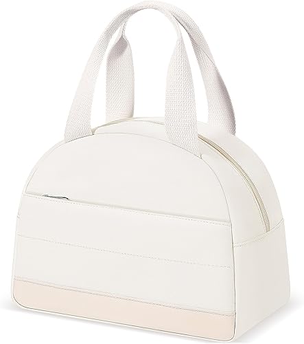 Lonchera para mujeres y hombres, a prueba de fugas, lonchera aislada con gran capacidad, contenedor de almuerzo para el trabajooficina (M-beige)