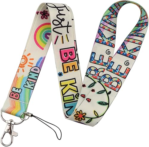 Miniatura 2 de BKBKAAK Bonito cordón con soporte para tarjetas y clip retráctil para niños, para autismo, arcoíris, tarjetero de identificación para llaves, niñas,