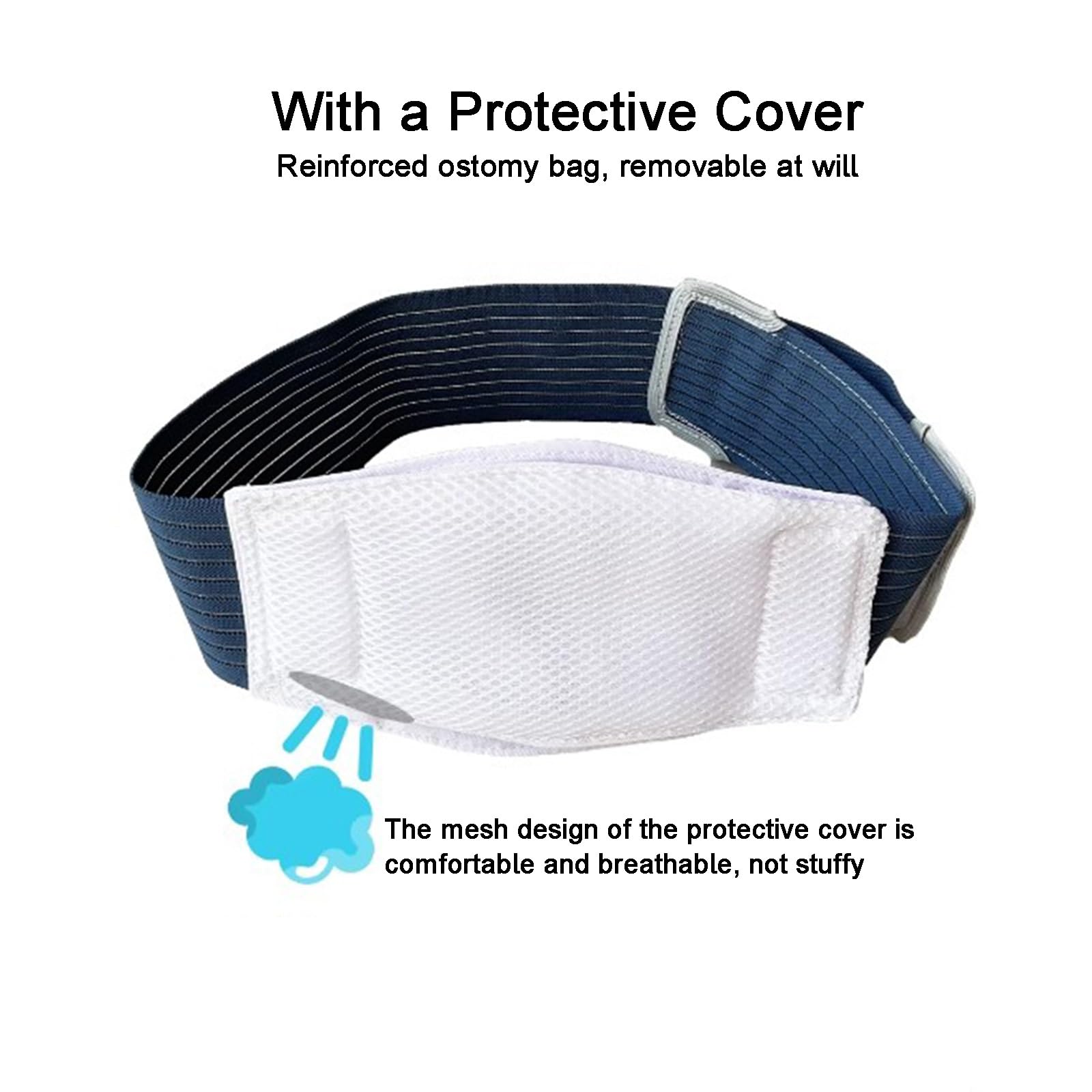 Fascia Elastica Addominale, Fascia Addominale Post Operatoria, con Sacca di Supporto e Copertura Protettiva, Regolabile e Rimovibile, per Il Fissaggio della Sacca per Stomia(XL)