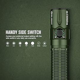 OLIGHT Warrior 3S 2300 Lumens Rechargeable Tactical Flashlight, Compact Dual-Switches LED Bright Light with Proximity Sensor, Powered by Customized Battery for Emergency, and Searching (OD Green)