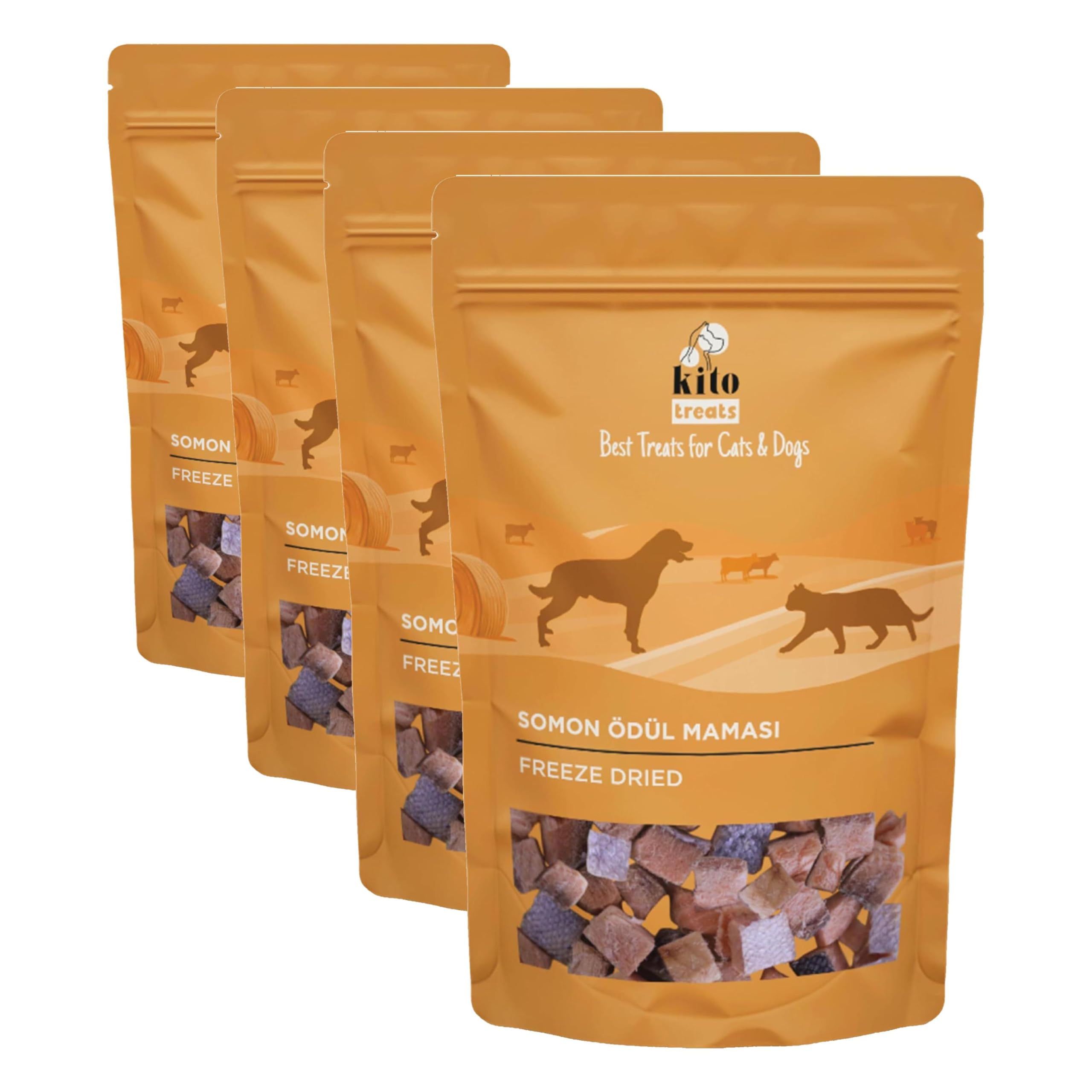 Kito Freeze Dried Somon Köpek Ödül Maması%100 Doğal, Glutensiz 30 gr(Dog Treat) (4 paketi)