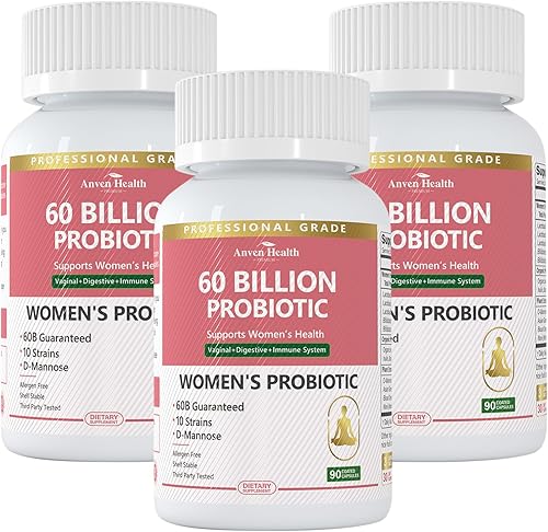 Vista 28 de Probióticos vaginales para mujeres, equilibrio de pH con prebióticos, 60 mil millones de UFC para olor, levadura y digestión, arándano