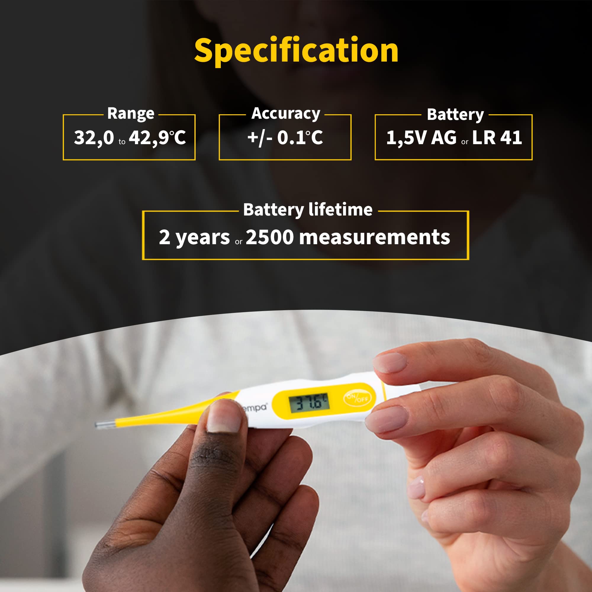 Thermomètre Oral Rectale Axillaire Electronique Basal Clinique Flexible pour Bébé Enfant Adulte | Mesure Médicale de la Température et de la Fievre