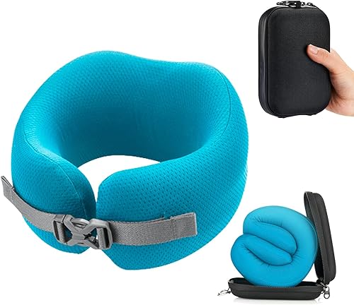 Miniatura 8 de SkyPillow - Almohada ortopédica de viaje para el cuello con capucha para dormir, evita calambres y dolor en el cuello. Almohada de espuma