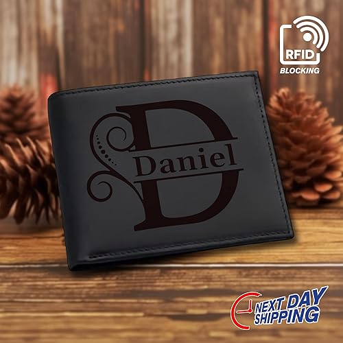 Miniatura 4 de Customized Wallet For Dad Husband, Genuine Leather Personalized Mens Wallet, Custom Leather Wallet For Men, Personalized Engraved Full Grain Leather