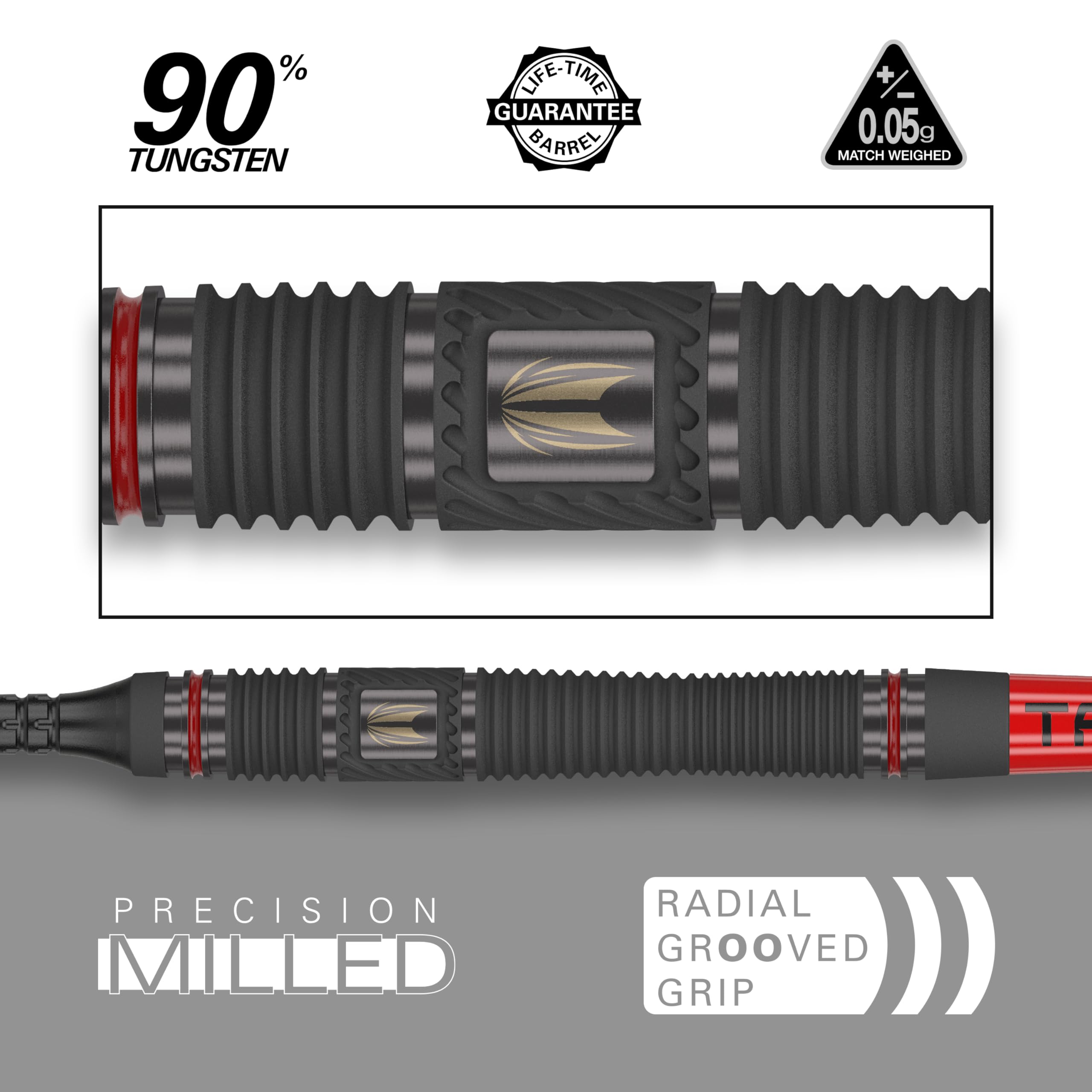 Target Darts Scope Dartpfeile mit Kunststoffspitze, 90% Wolfram | Rote & Schwarze Dart Pfeile mit Pixel-Spitzen, Dartpfeile für Elektronische Dartscheibe| Barrel 10/11 – 18G/19G/20G/21G