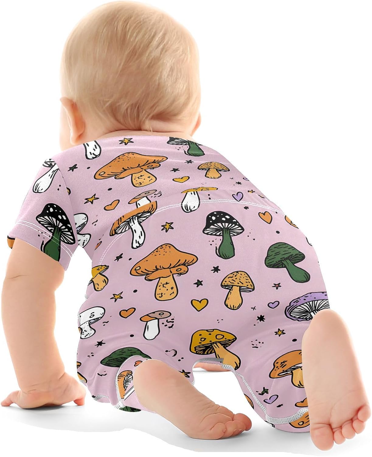 vvfelixl Baby Clothes Graffiti Mushroom Baby Bodysuits Set Unisex Short Sleeve Babys Pants Sets 0-3M