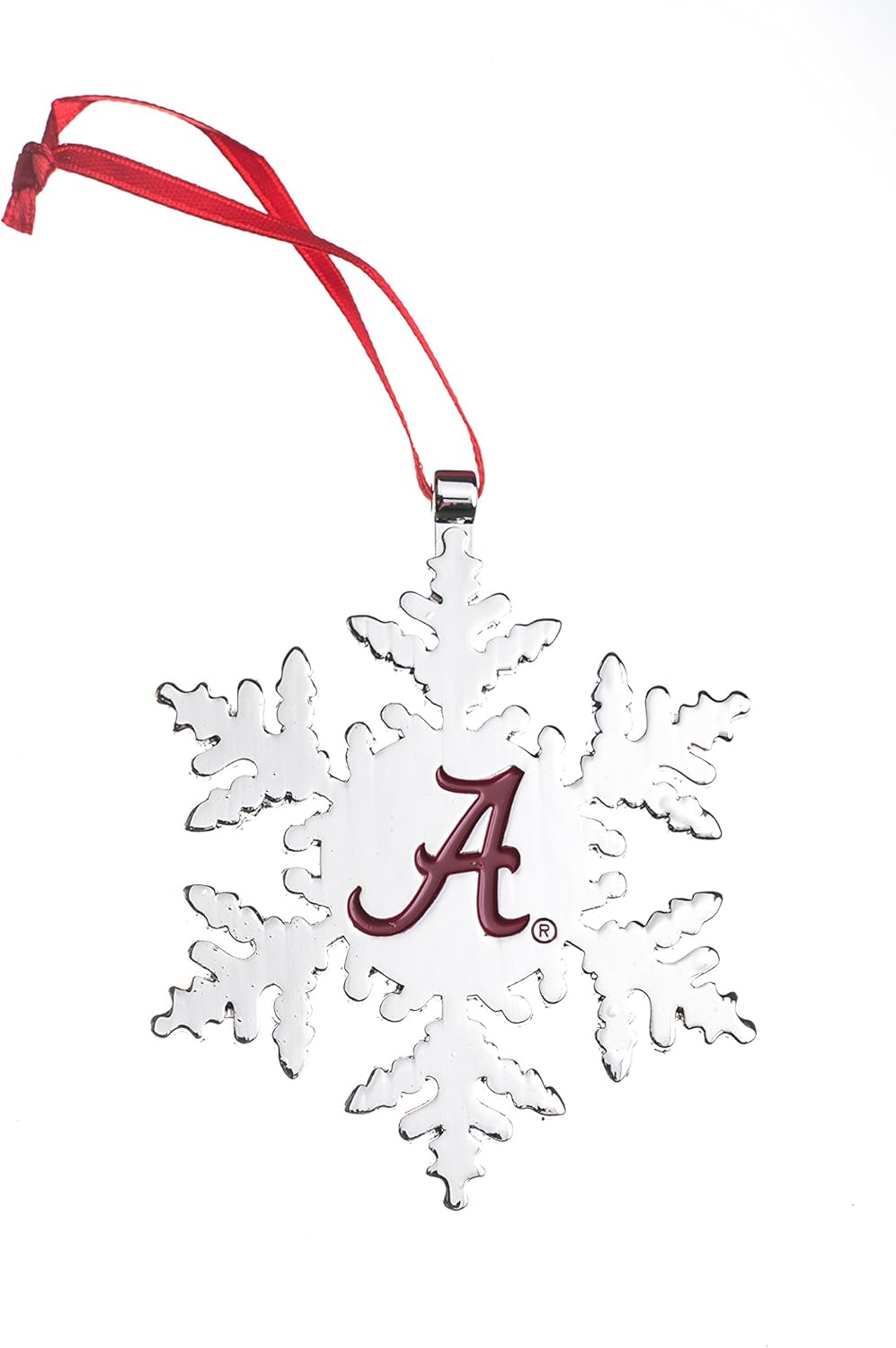 Alabama Crimson Tide Script A Snowflake Christmas Ornament