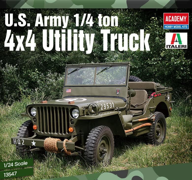 Miniatura 2 de Academy Plastic Modelo 124 Escala Ejército de los Estados Unidos 14 toneladas 4x4 Camión utilitario