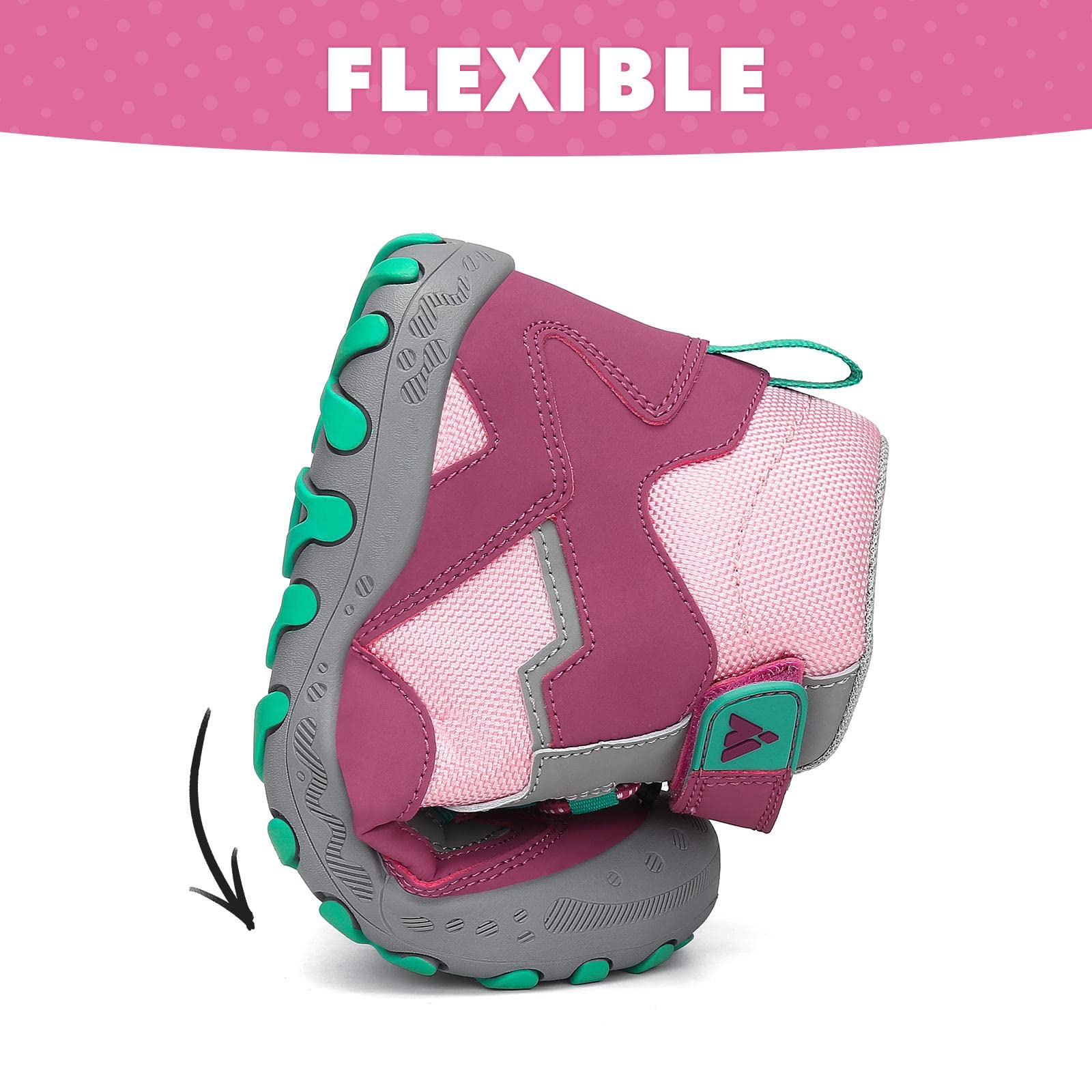 Mishansha Botas de Senderismo Niño Niña Zapatos de Trekking Antideslizante Ligero Zapatillas de Montaña Cómodos Exterior, Rosa Rubor 37 EU