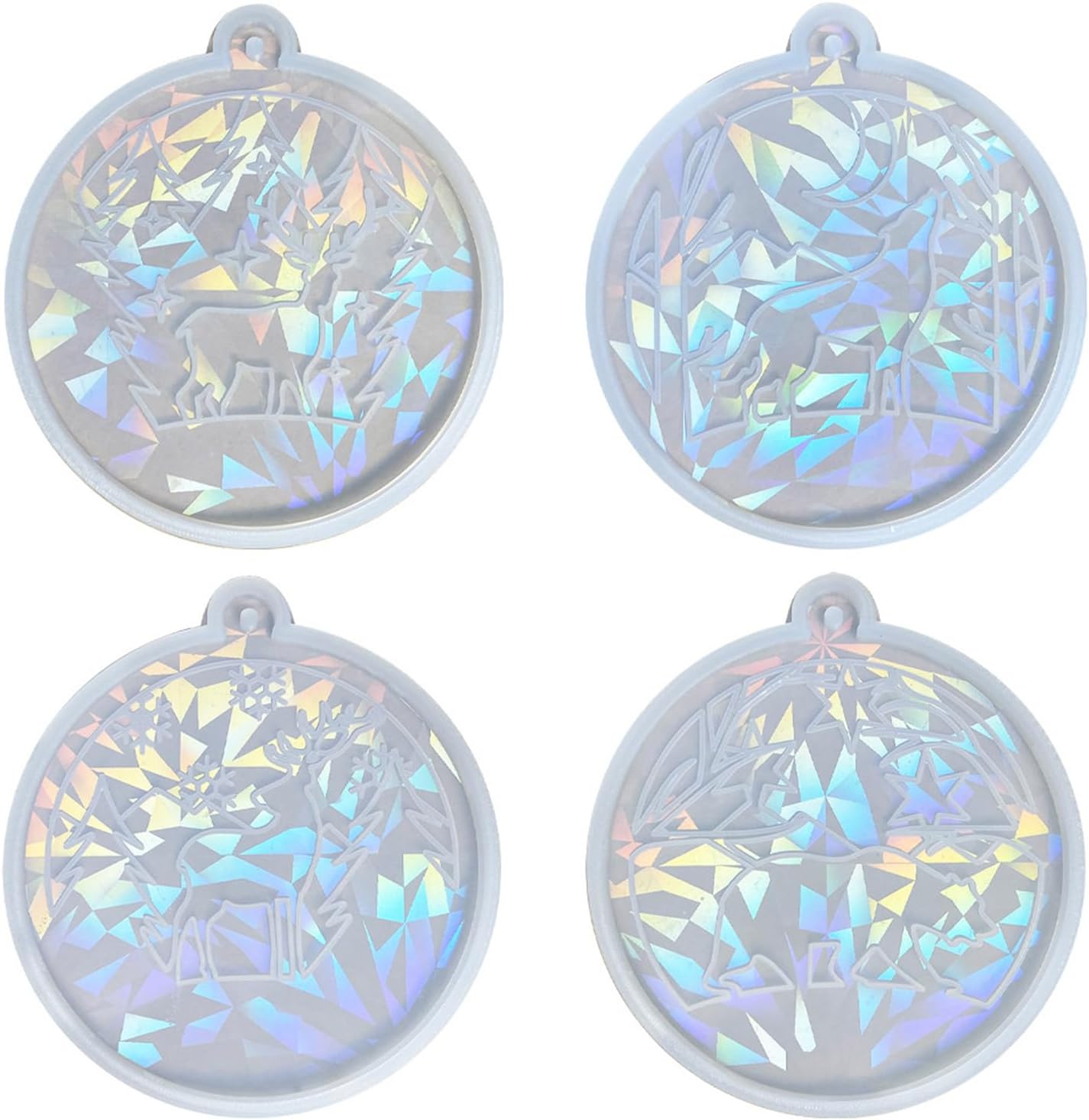 Christmas Silicone Resin Moulds with Hole Animal Shape Pendant Craft Molds for Hand-Making Earring Pendant