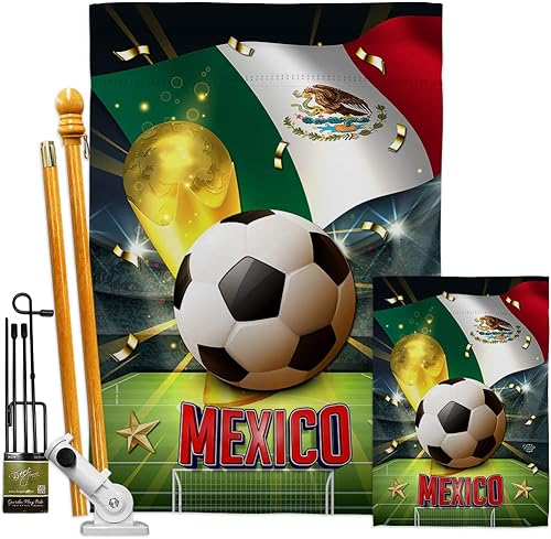 Pancarta de la Copa del Mundo de México, mástiles de bandera para exteriores, soporte de casa, decoración al aire libre, tapiz de jardín, letreros