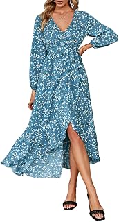 Women's Velvet Maxi Dress Retro Faux Wrap V-Neck Long Evening Dress Cocktail Party Dress
