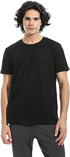 تيشرت نصف كم بتصميم مخرم ورقبة دائرية بنمط غربي للرجال من اندورا