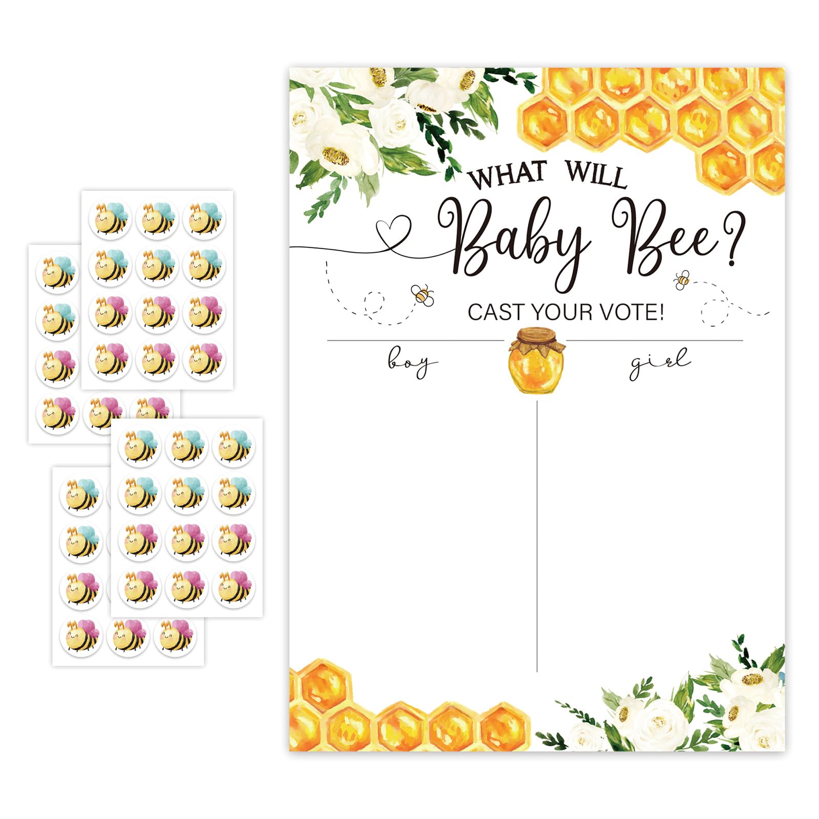 Gender Reveals Party Supplies Funny Voting Game Poster Board with Stickers Gender Prediction Baby Showers Decorations Baby Announcement Ideas