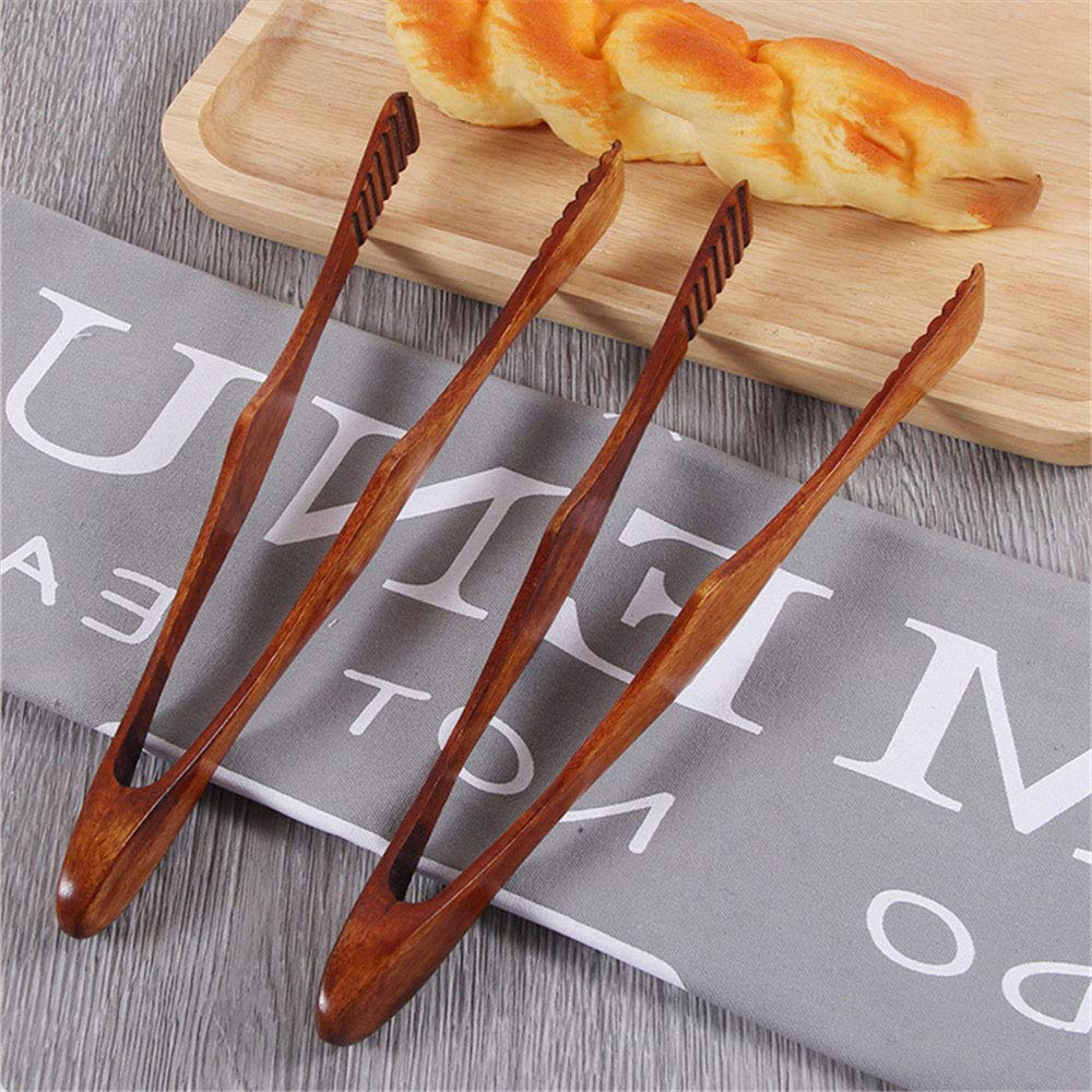 tooloflife 10 pz pinze da cucina, pinze in legno per tostapane, pinze da portata per cucina, campeggio, griglia, buffet, ristorante, ecc