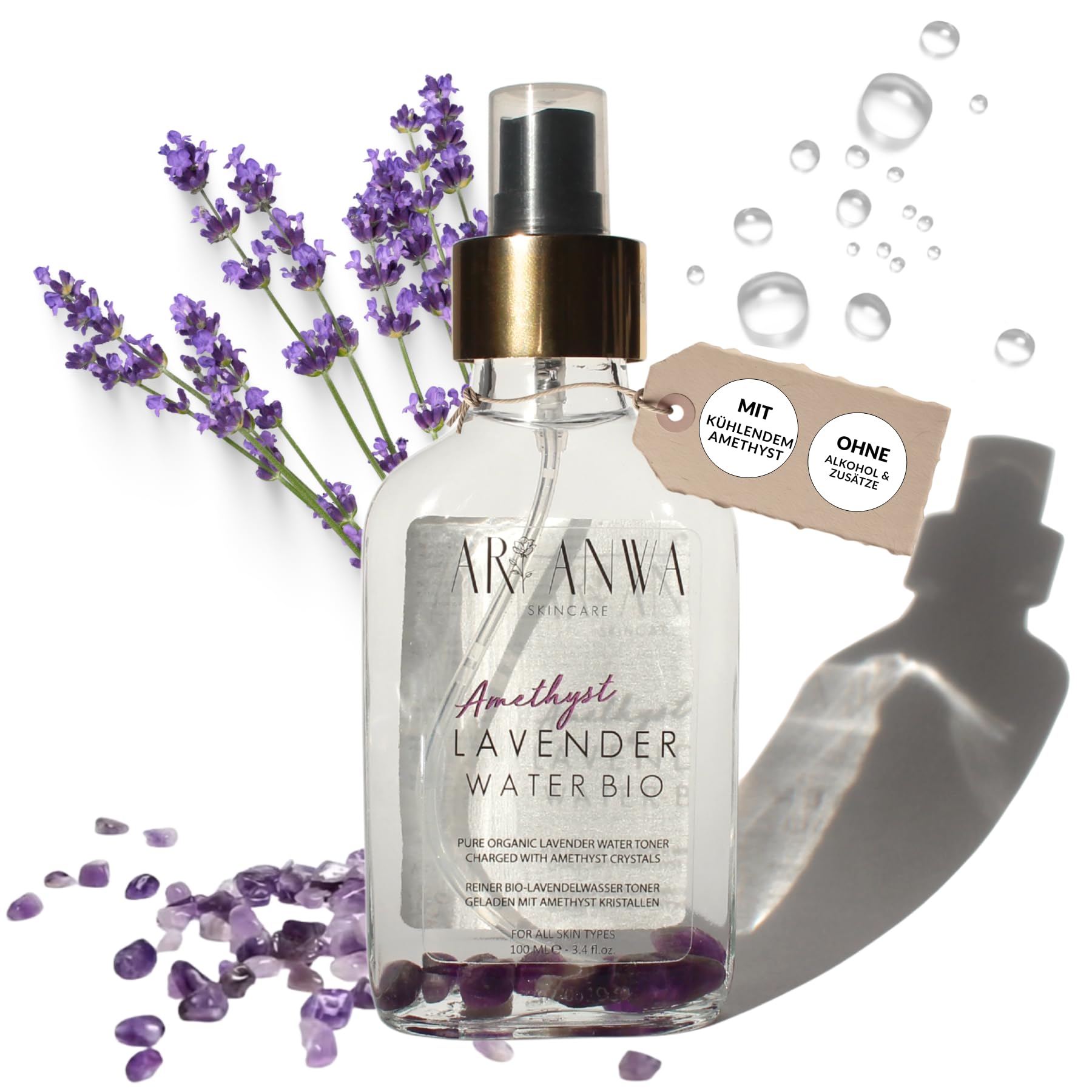 ARI ANWA Lavendelwasser Spray Hydrolat + Amethyst – Produktbeschreibung