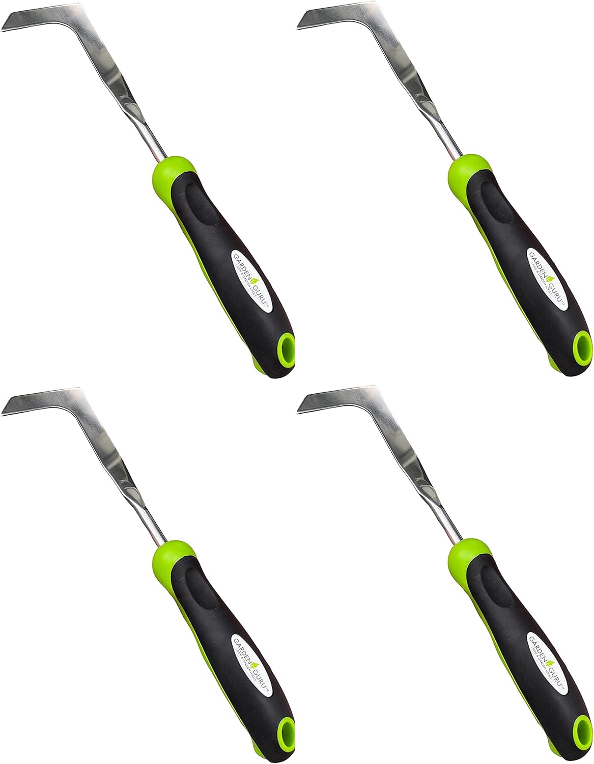 Garden Guru Patio Crack Weeder Tool with Ergonomic Handle – Stainless Steel Weed Puller for Patio Sidewalk Driveway Cracks | Rust Resistant (4 Pack)