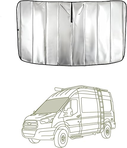 Miniatura 27 de VanEssential Cubierta de ventana deslizable aislante y oscurecedora diseñada para la furgoneta Ford Transit del año 2015 hasta la actualidad SIN gris