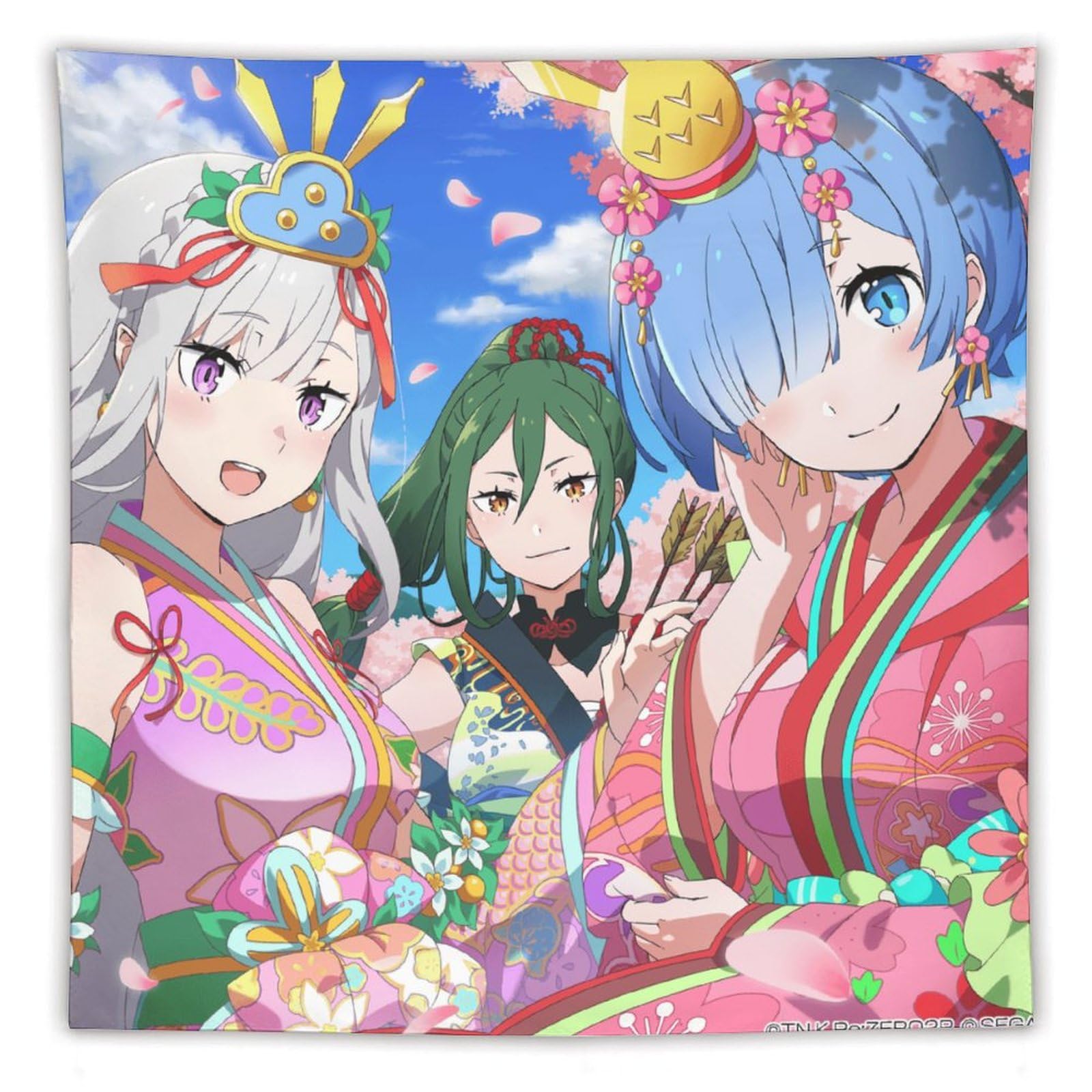 リゼロ nanacoカード＋タペストリー A柄エミリア＆レム