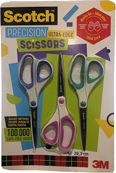 Scotch Precision Ultra Edge 8-Inch Scissors, 3 pack