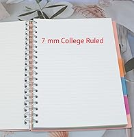 Vista 3 de Cuaderno de 5 asignaturas, 1 pieza en azul oscuro de 10 pulgadas x 7 pulgadas B5 en espiral con cubierta de plástico impermeable y suave, 300