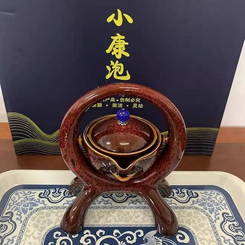 Miniatura 4 de Caja de regalo de té chino de alta calidad, juego de té de Kung Fu giratorio, cocción a mano pura, con tetera giratoria e infusor, adecuado para