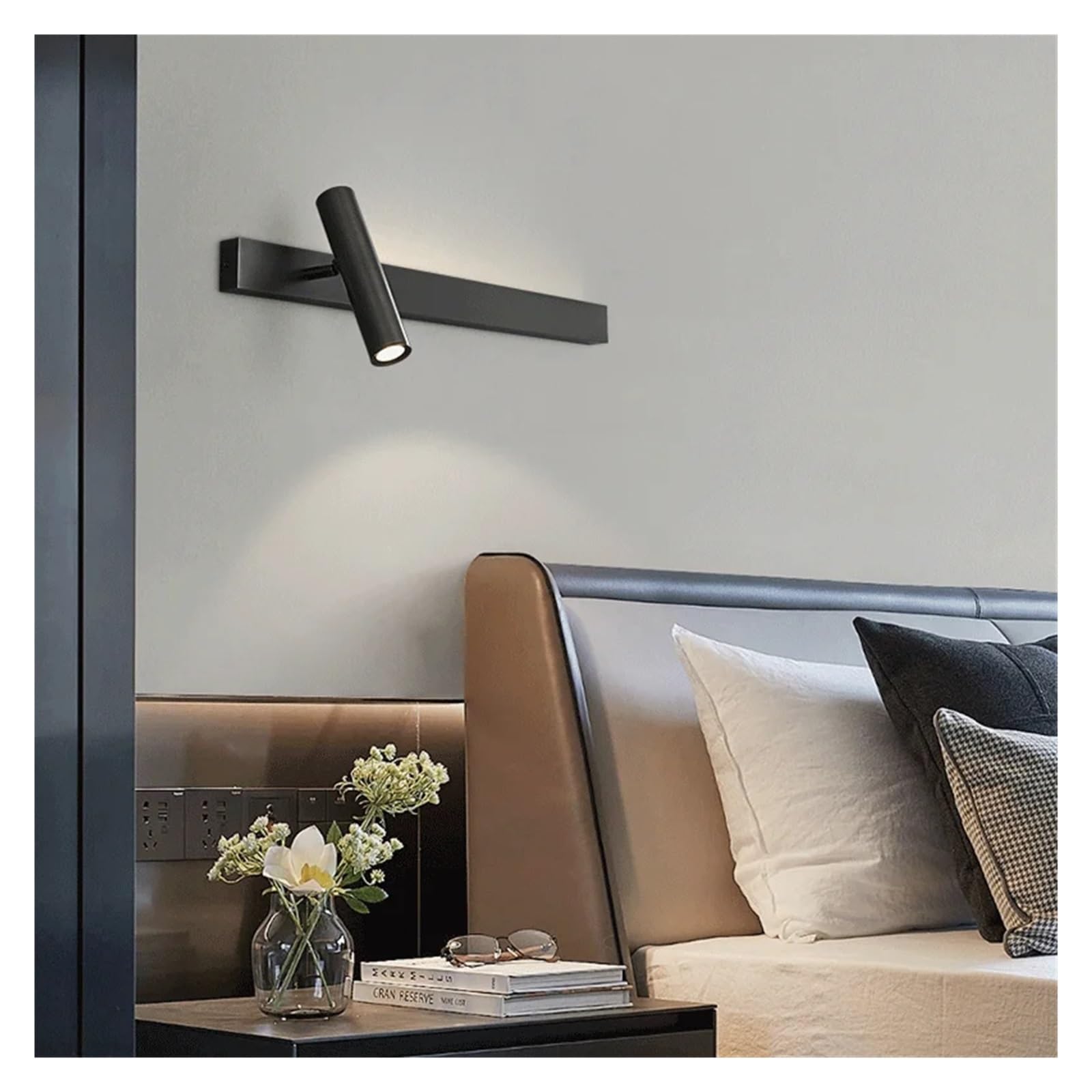 OLSKFUH Simple Luxury Copper Wall Sconce Modern Bedside Long Gold Black Led Lighting Decorative Lights,Onecolor-60cm