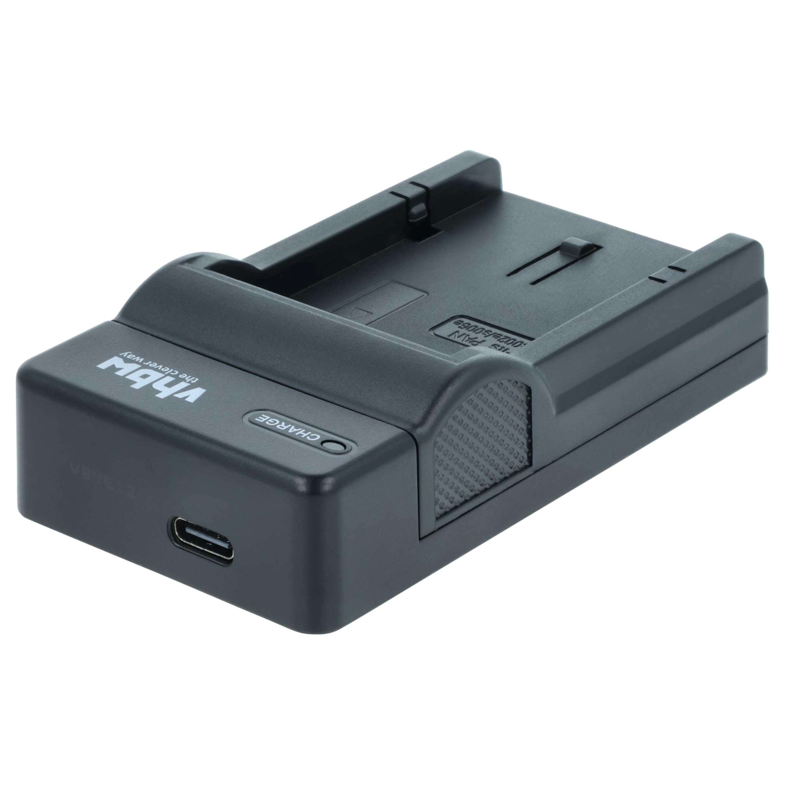 vhbw caricatore USB-C compatibile con Panasonic CGA-S006, CGA-S006E, CGR-S002, CGR-S002A camera + cavo USB-C + LED