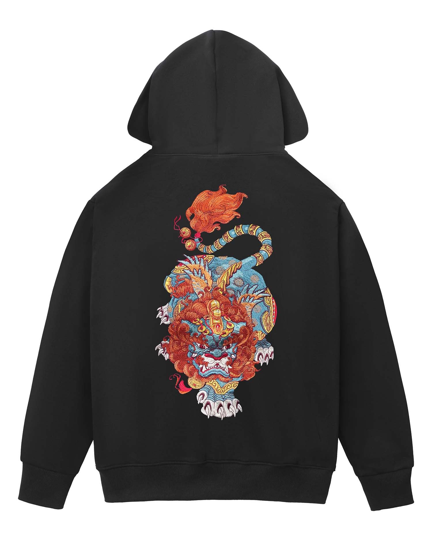 Zip Up Graphic Embroidered Hoodie for Men