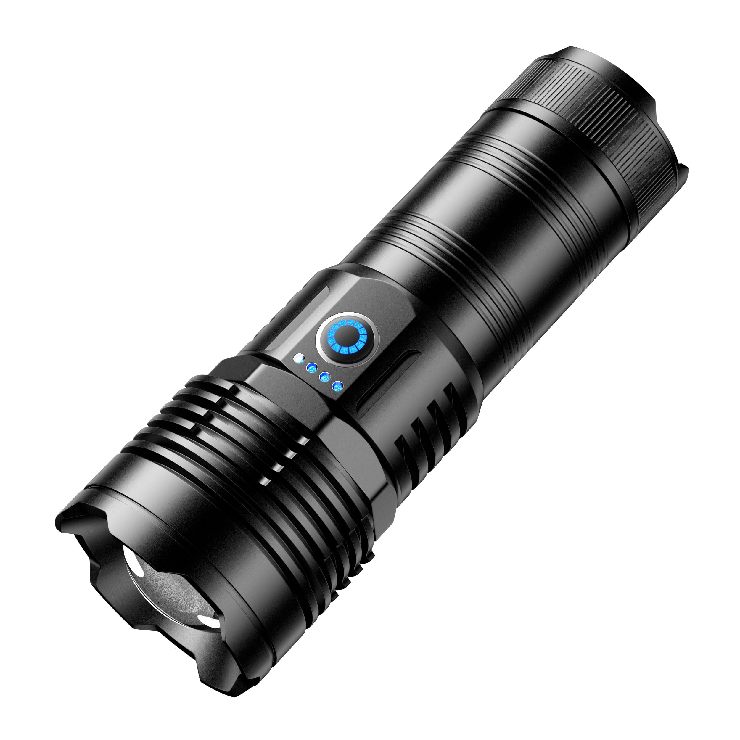 Skylla Torcia a LED USB, ricaricabile, 5000 lumen, estremamente luminosa, IPX6, impermeabile, 5 modalità di luce per campeggio, escursioni, emergenze (batteria da 6000 mAh)
