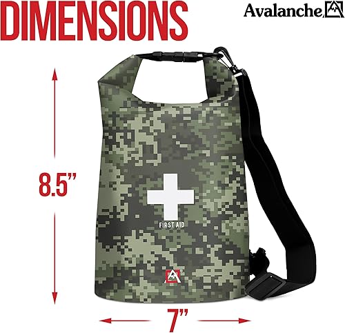 Miniatura 6 de Avalanche Kit de primeros auxilios en bolsa seca, kit de suministros de emergencia de 103 piezas en bolsa impermeable para el hogar, automóvil,