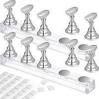 Vista 1 de Blulu 2 Set Nail Stand for Painting Press Nail Holder Acrylic Magnetic Tips Training Fingernail Display Stands DIY Crystal Holders and 96 Pieces