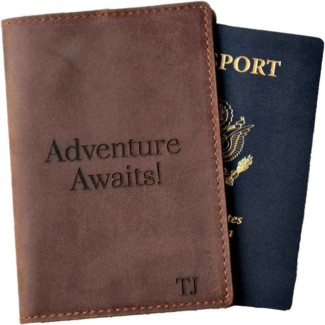 Personalized Leather Passport Cover Holder by Left Coast Original