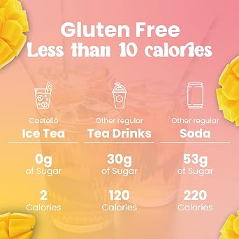 Castello since 1907 Iced Tea Zero & Instant | Mango | Total 36 sachets