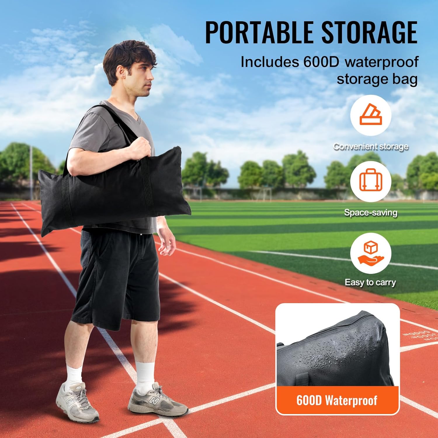 Happybuy Barricade Backstop Net, 7x7 ft Sports Barrier Netting, Portable Practice Equipment with Carry Bag, Protection Screen for Baseball, Softball, Soccer, Lacrosse & Hockey Training, Backyard Use