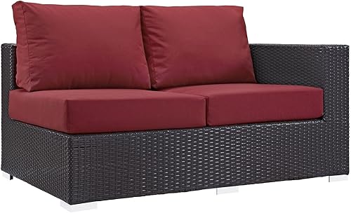 Vista 92 de Modway EEI-1911-EXP-ORA Convene - Muebles otomanos cuadrados de tela para patio, muebles de exterior, color naranja espresso Espresso Naranja