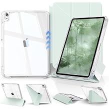 JKSML iPad A16 11./10. Nesil 8+ G r  A s na Sahip K l f, Kendin Yap  kar labilir S rg l  Kapak, Tamamen  effaf Sert Arka Kabuk, Kat  Y-Katlan r Stand, iPad 10,9 in  2022/ 11" 2025-Ye il-1